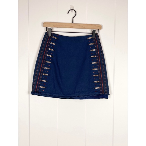 EGOIST | Embroidered Denim Skirt - Picture 1 of 7